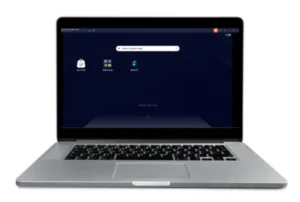 Laptop displaying Android emulator home page