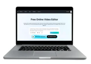 Laptop showing the CapCut online web version home page
