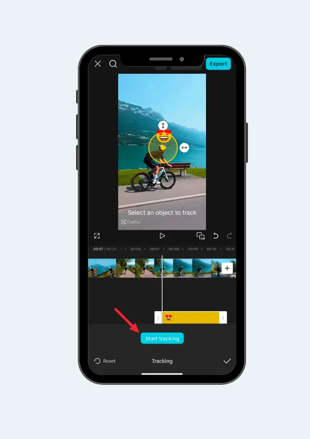 A mobile showing the before Motion Tracking effect interface in CapCut Pro APK