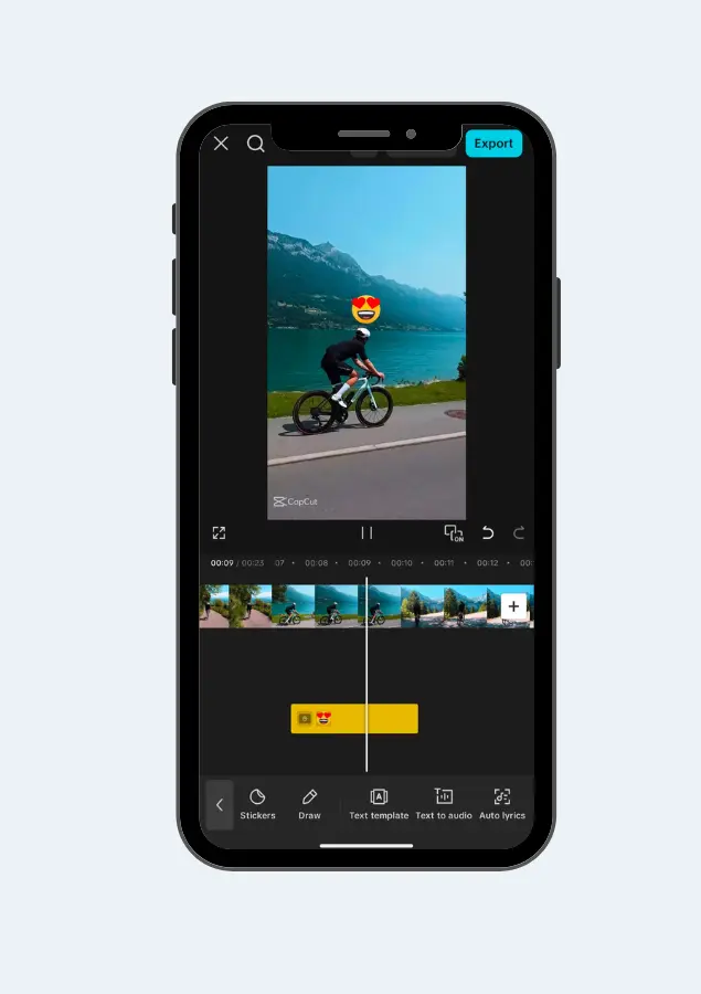 A smartphone showing the  after Motion Tracking effect screen in CapCut Pro APK
