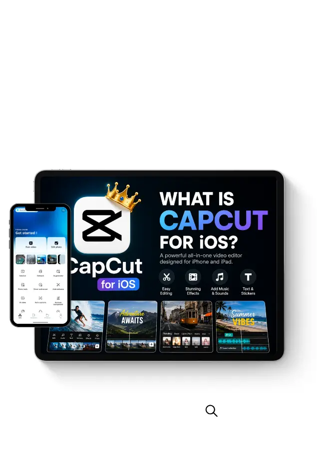 What is capcut for ios displayed on an iPhone and iPad