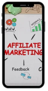 Smartphone illustrating the use of CapCut Pro APK for Affiliate marketing.