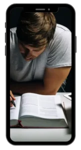 Smartphone displaying an education and study project created using CapCut Pro APK